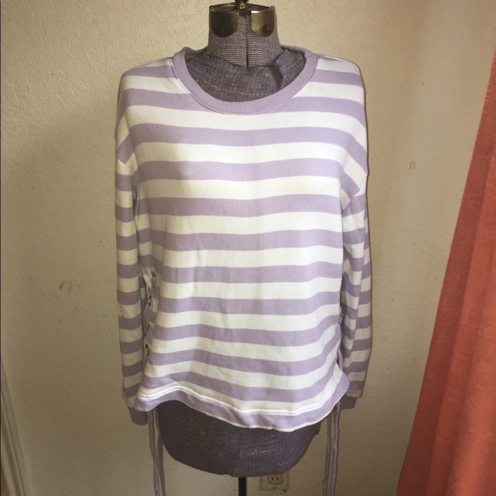 A New Day striped lilac pull over sz Large